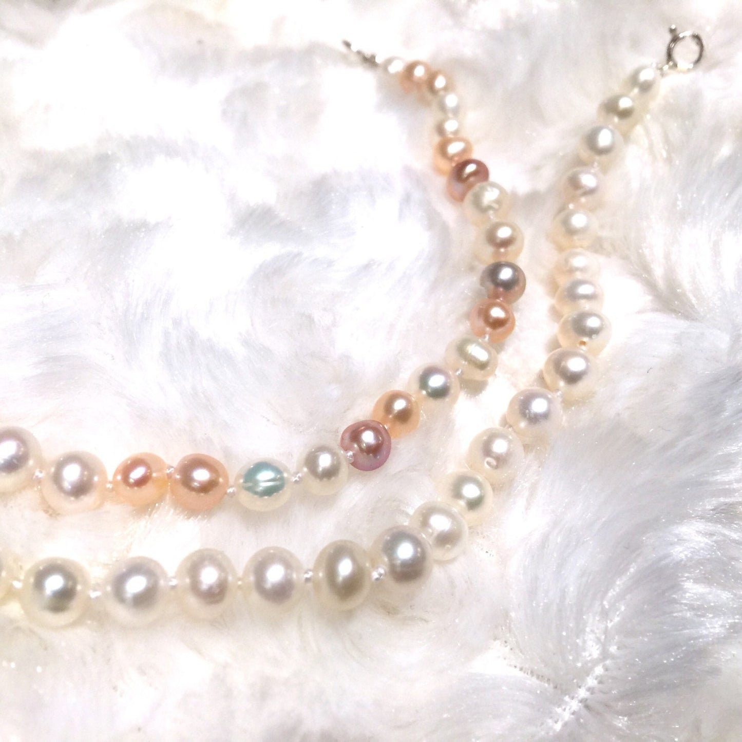 5-6mm Round Ivory White Freshwater Pearl Bracelet