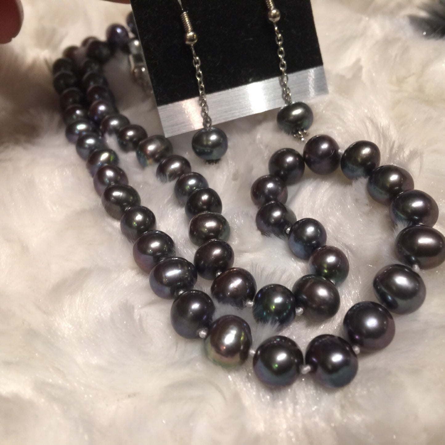 6-7mm 14k Gold Filled Round Peacock Black Freshwater Pearl Bracelet