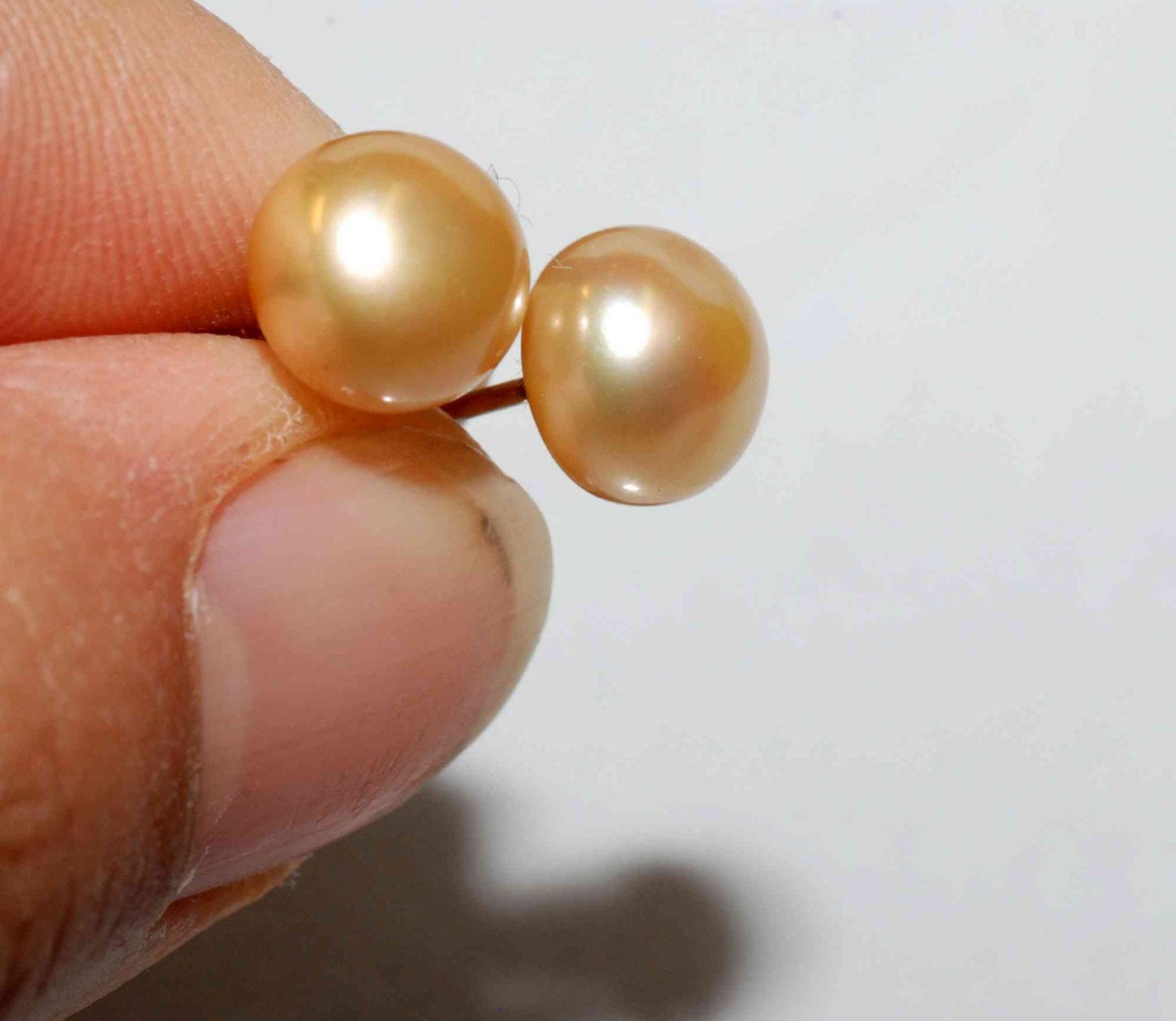 AAA 8.0-8.5mm 925 Sterling Silver Round Silk Brown Pearl Stud Earring
