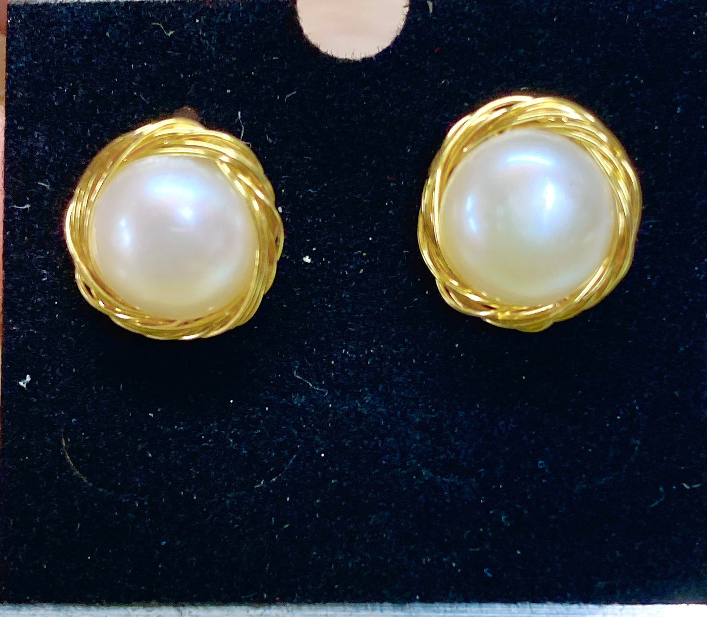 AAA 10mm 18k Gold  Freshwater Pearl 925 Sterling Silver Stud Earring