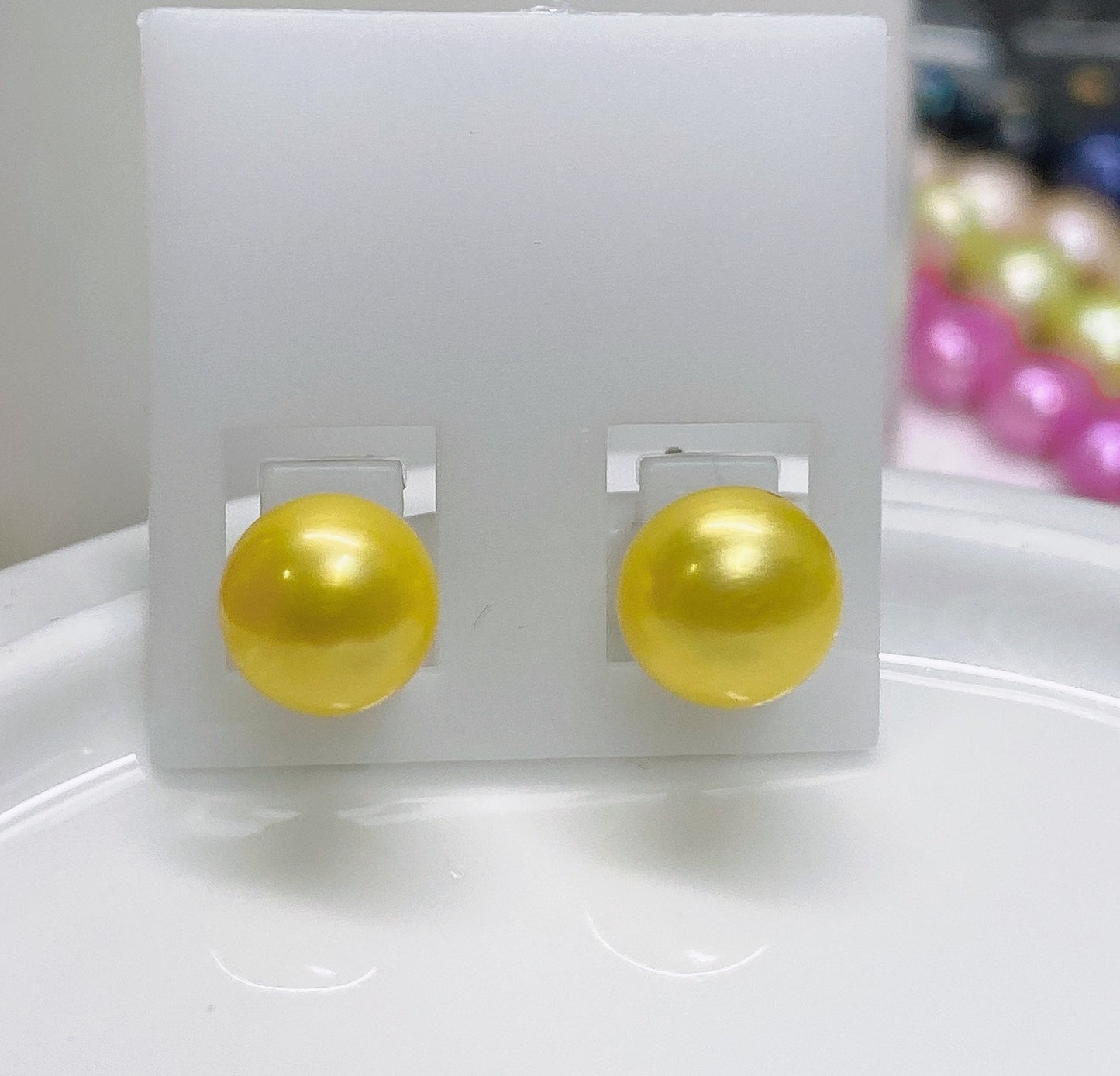 AAA 7-7.5mm 925 Sterling Silver Round White Freshwater Pearl Studs