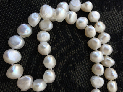 AAA 9-11mm Baroque Ivory White Freshwater Pearl Necklace