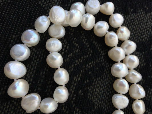 AAA 9-11mm Baroque Ivory White Freshwater Pearl Necklace