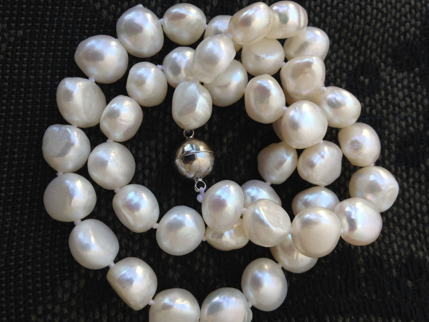 AAA 9-11mm Baroque Ivory White Freshwater Pearl Necklace