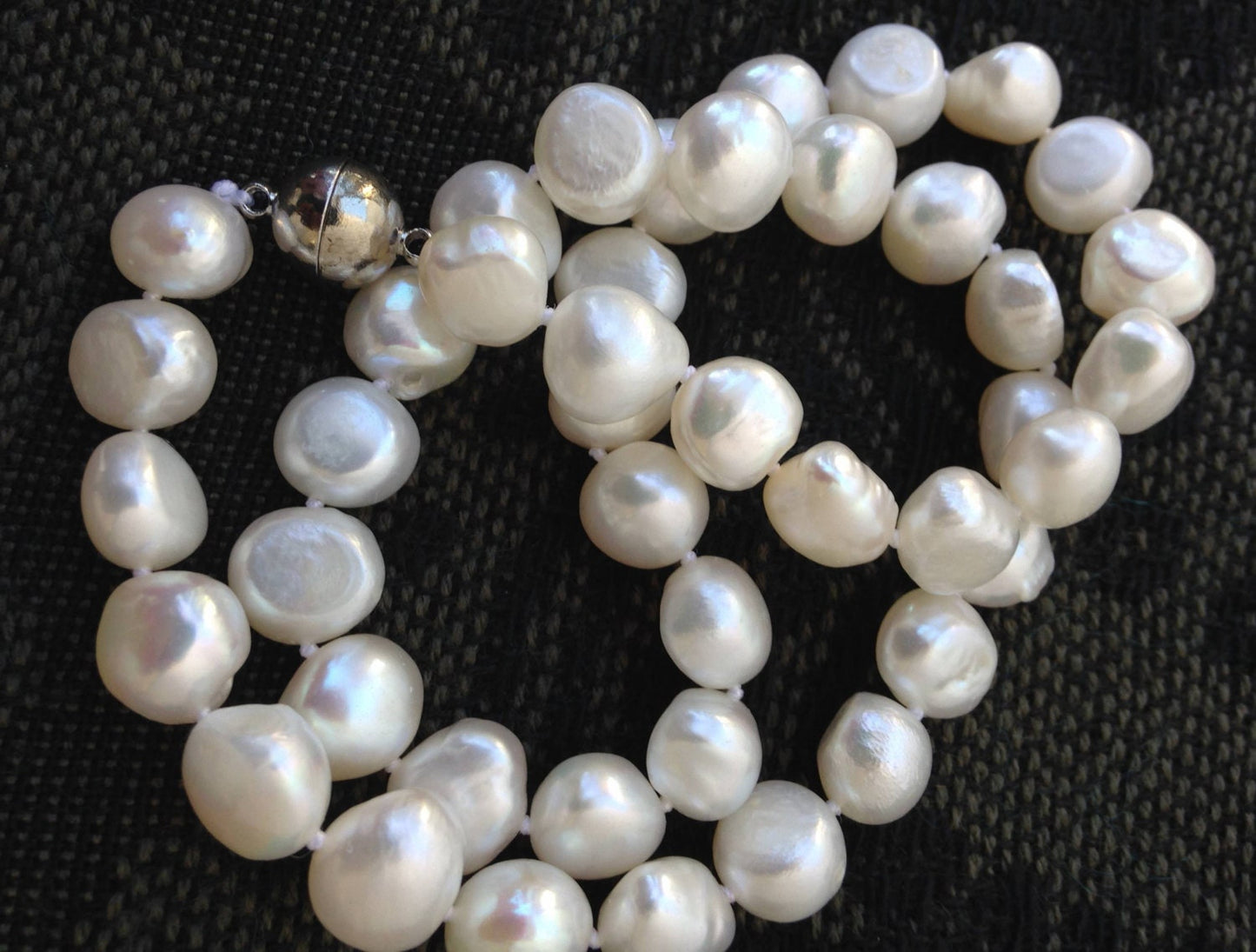 AAA 9-11mm Baroque Ivory White Freshwater Pearl Necklace