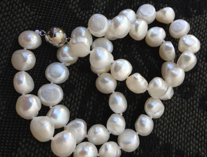 AAA 9-11mm Baroque Ivory White Freshwater Pearl Necklace