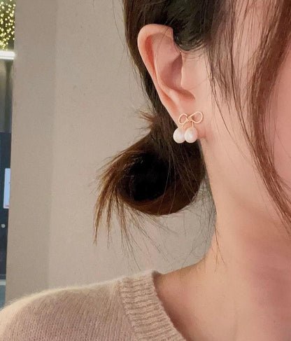 AAA 9.5mmx14.5mm 14k Gold round Freshwater Pearl Stud Earring