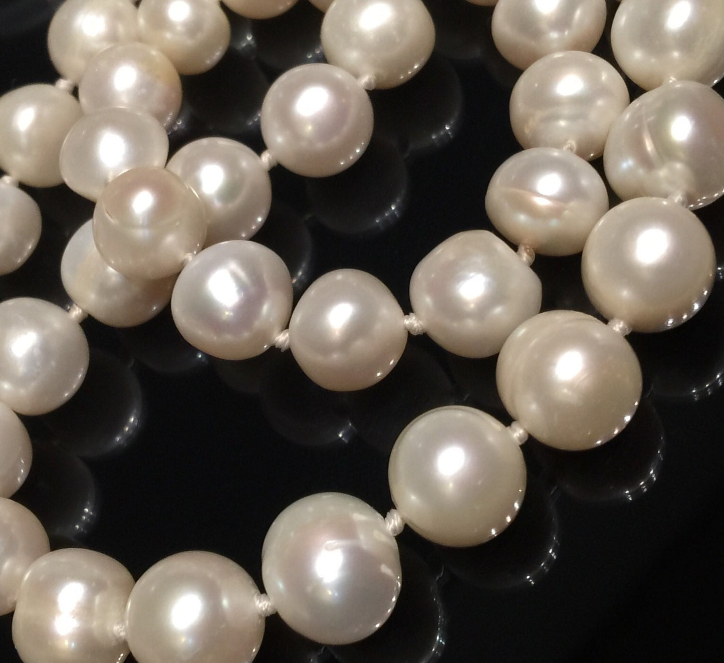 AA 11 - 12mm Round Ivory White Freshwater Pearl Necklace