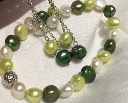 7-8-9mm Round Mixed Color Freshwater Bracelet