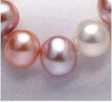 7-8mm 925 Sterling Silver Round Mixed Color Freshwater Pearl Bracelet