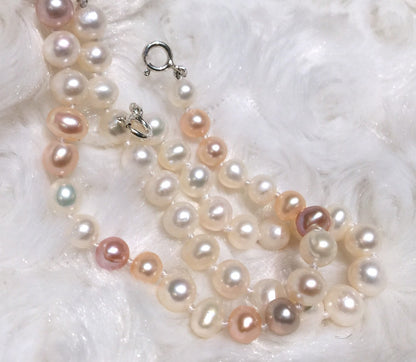 5-6mm Round Ivory White Freshwater Pearl Bracelet