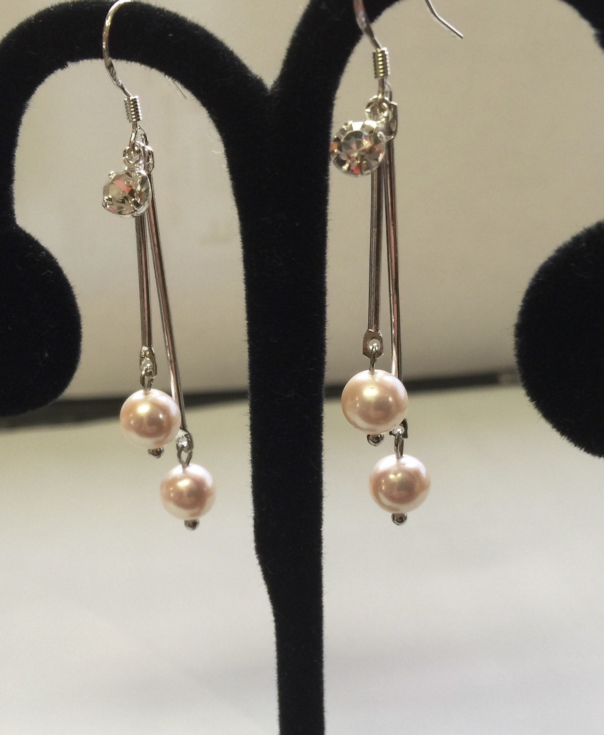 6.5-7mm 925 Sterling silver White Freshwater Pearl Dangle Earrings